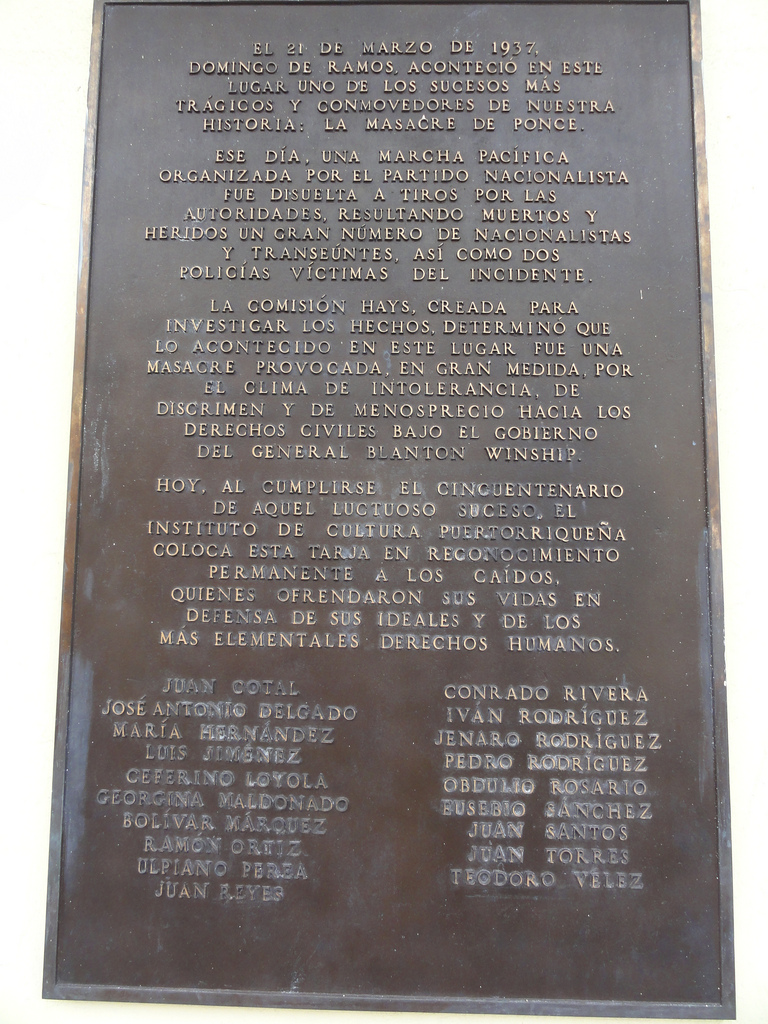 Placa Masacre de Ponce 1937